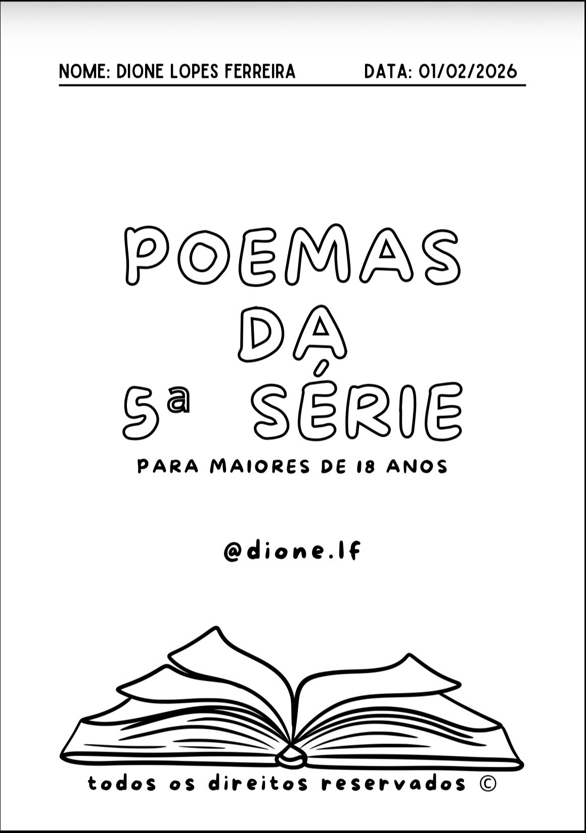 Capa de Poemas da 5ª série